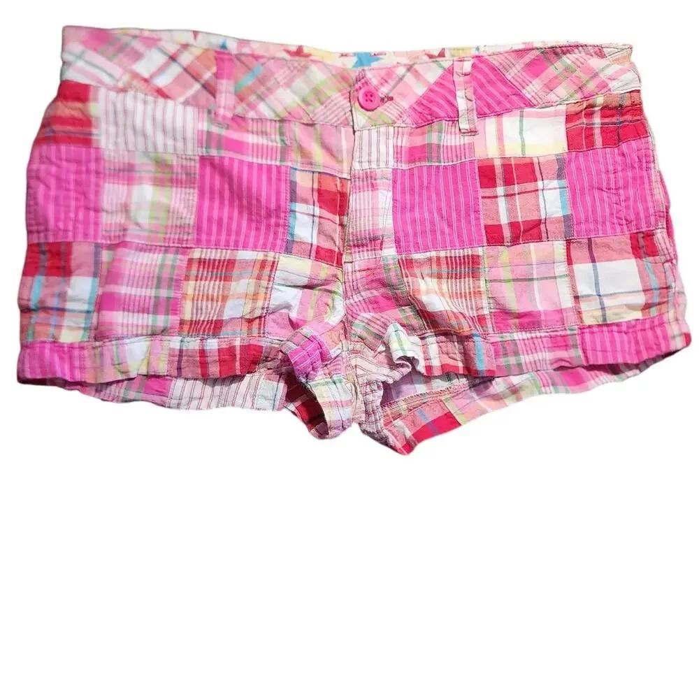 Arizona Pink Patchwork Shortie Shorts Junior Size 17